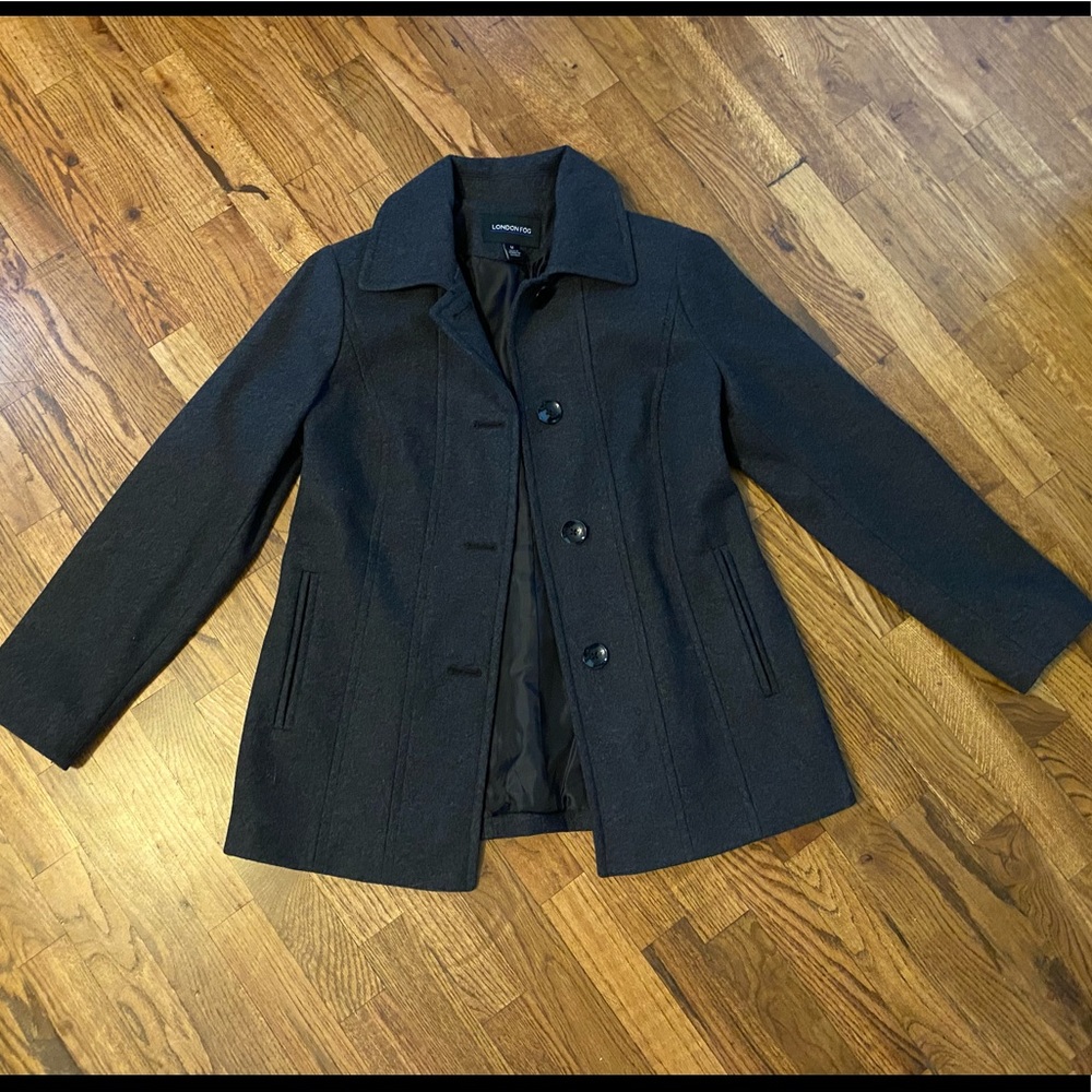 Dark Gray Single Breasted Pea Coat